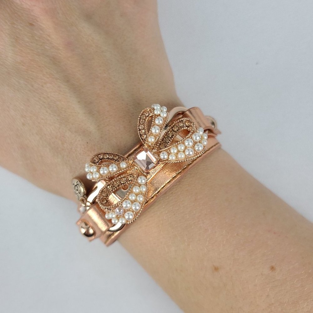 Betsey Johnson Rose Gold Bow Bracelet